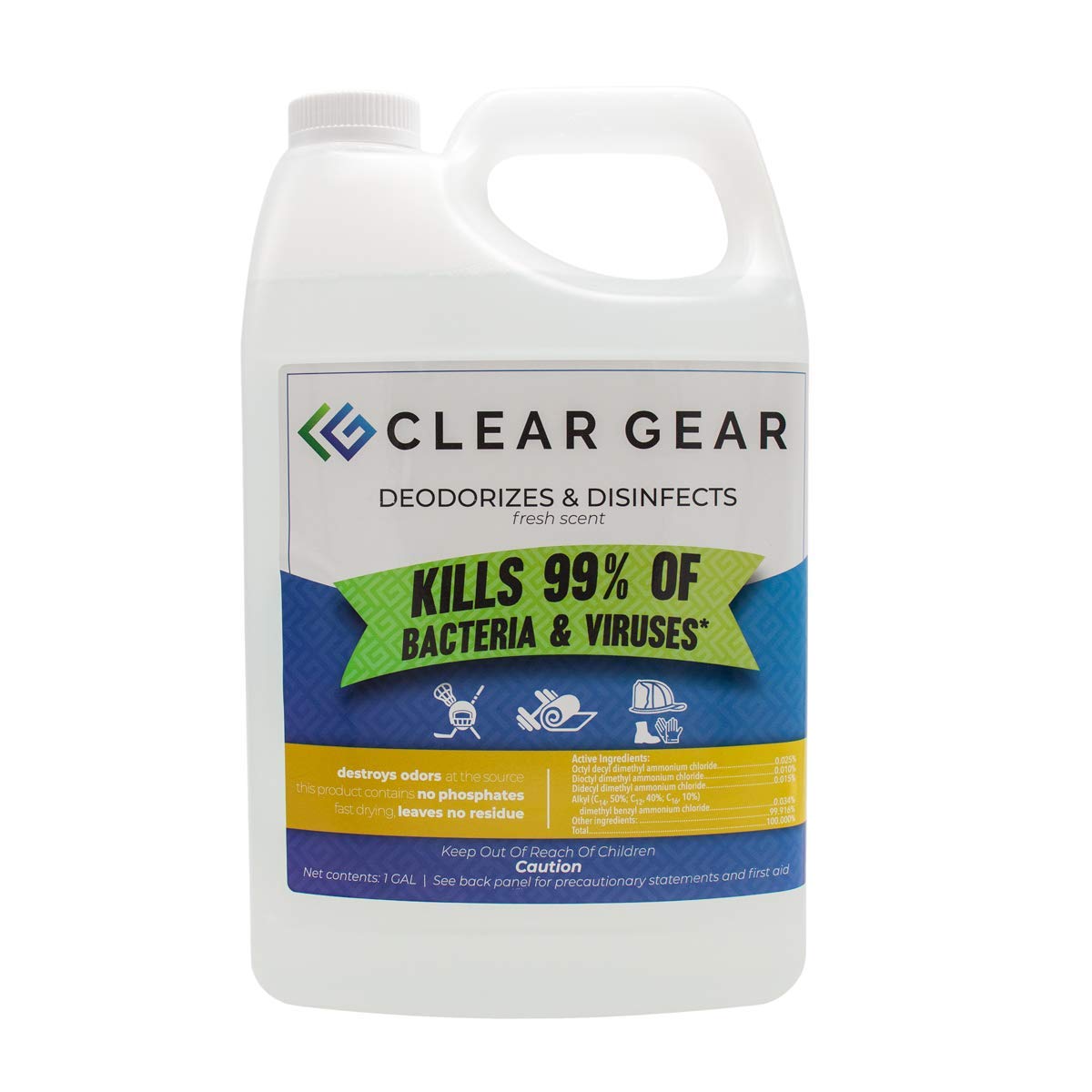Clear Gear EPA-Registered Disinfectant Spray for Sports Equipment & Gyms