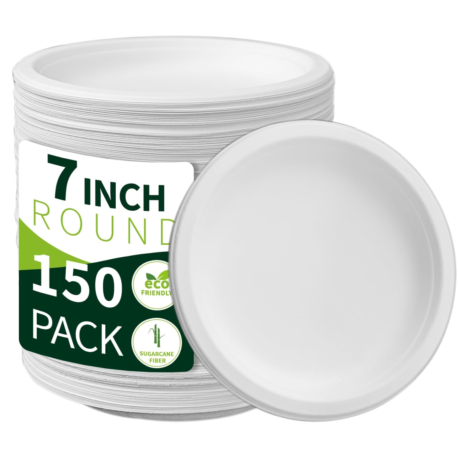 Compostable Sugarcane Paper Plates for Parties and Catering