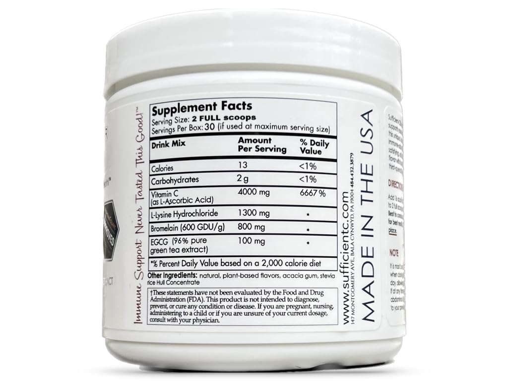 Sufficient-C Vitamin C Drink Mix | Immune Support

