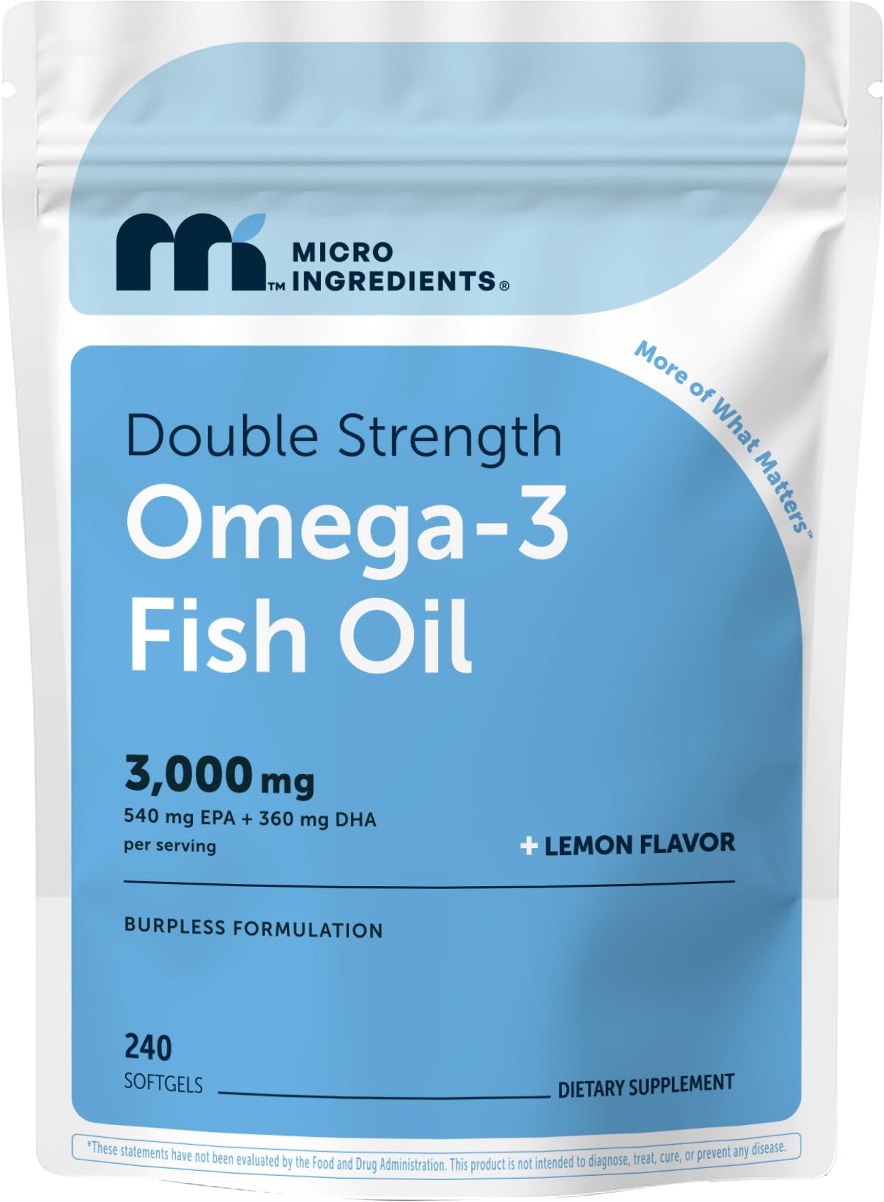 Micro Ingredients Omega-3 Fish Oil Softgels | EPA 540 DHA 360

