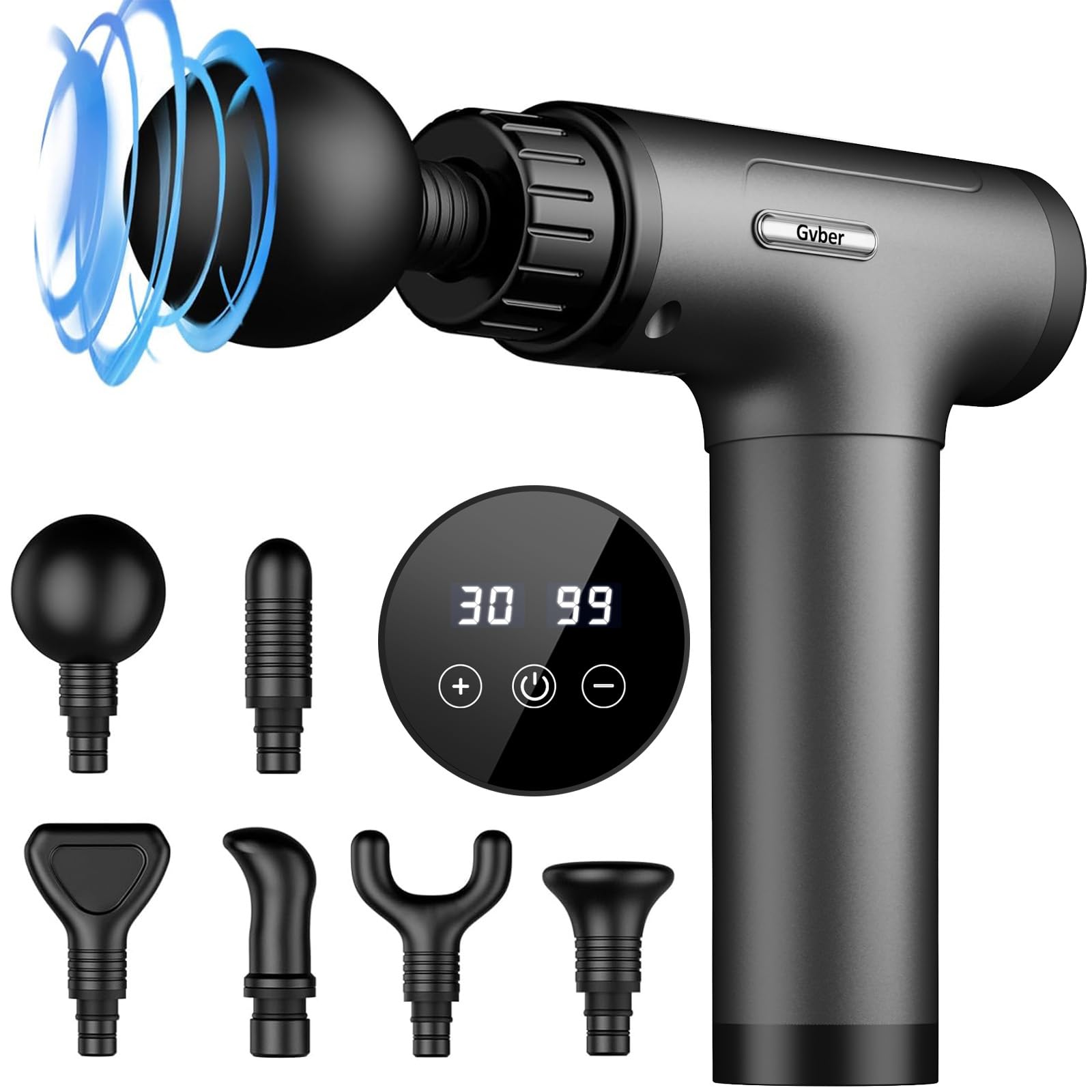 Gvber Massage Gun Deep Tissue Percussion Massager - 6 Heads


