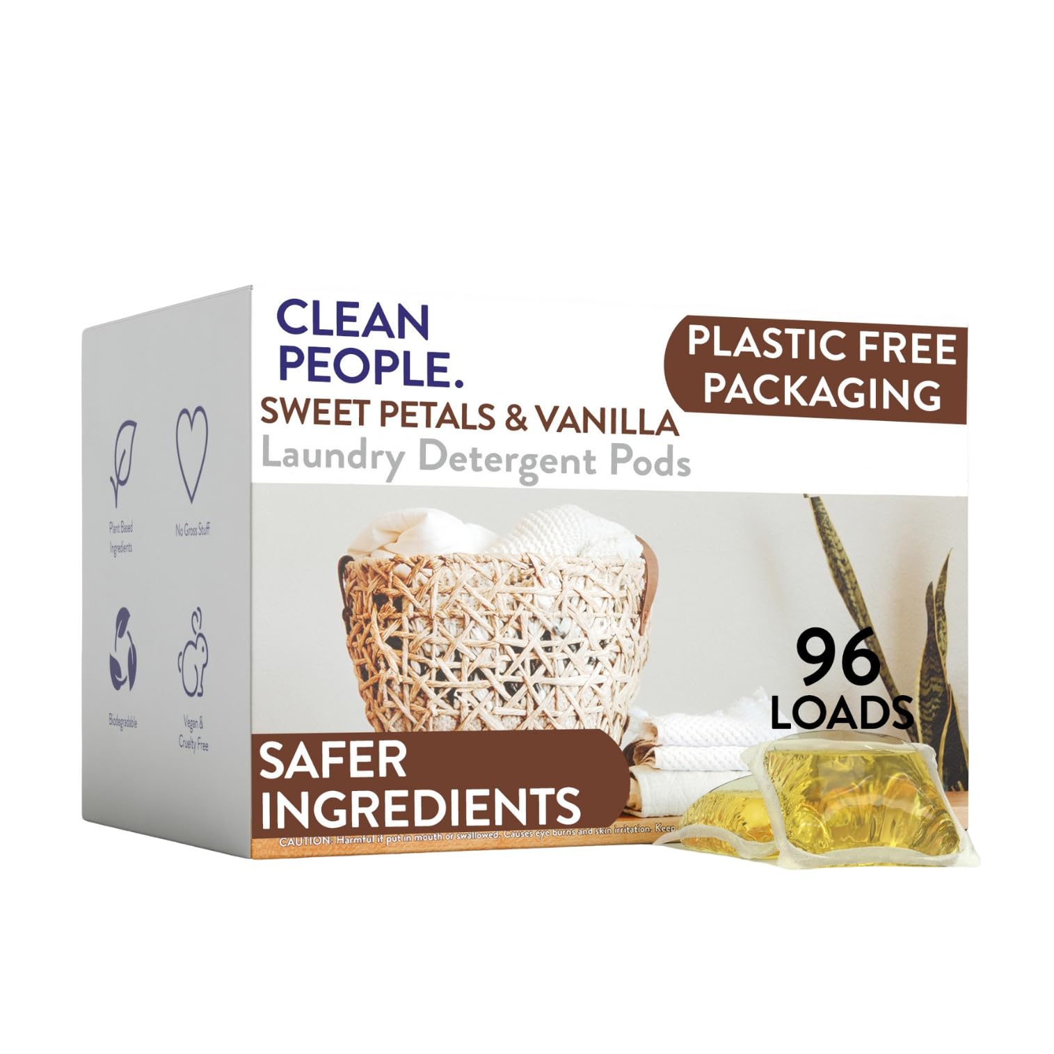 The Clean People Laundry Detergent Pods - Hypoallergenic Plant-Based Formula