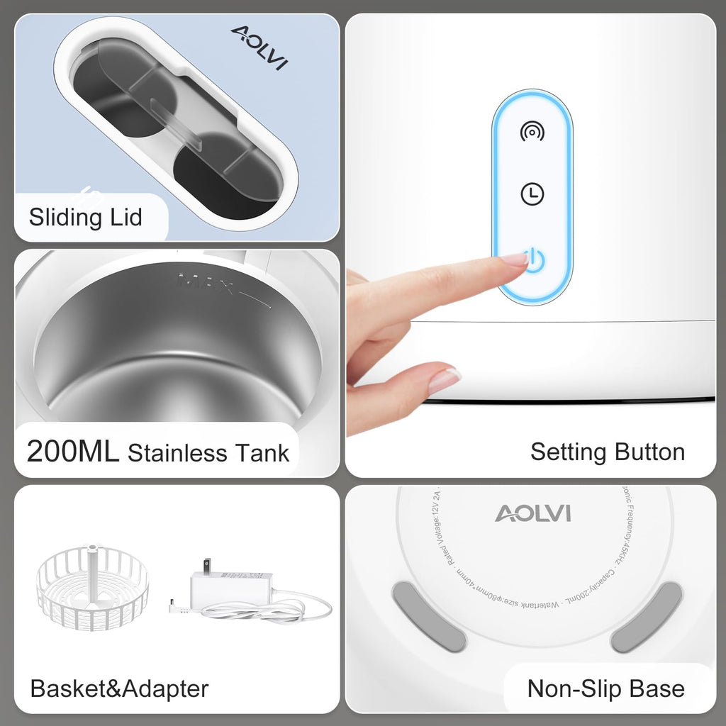 Ultrasonic Retainer Cleaner Machine – IPX6 UV Light

