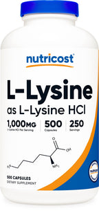 Nutricost L-Lysine Capsules - Gluten Free, Non-GMO

