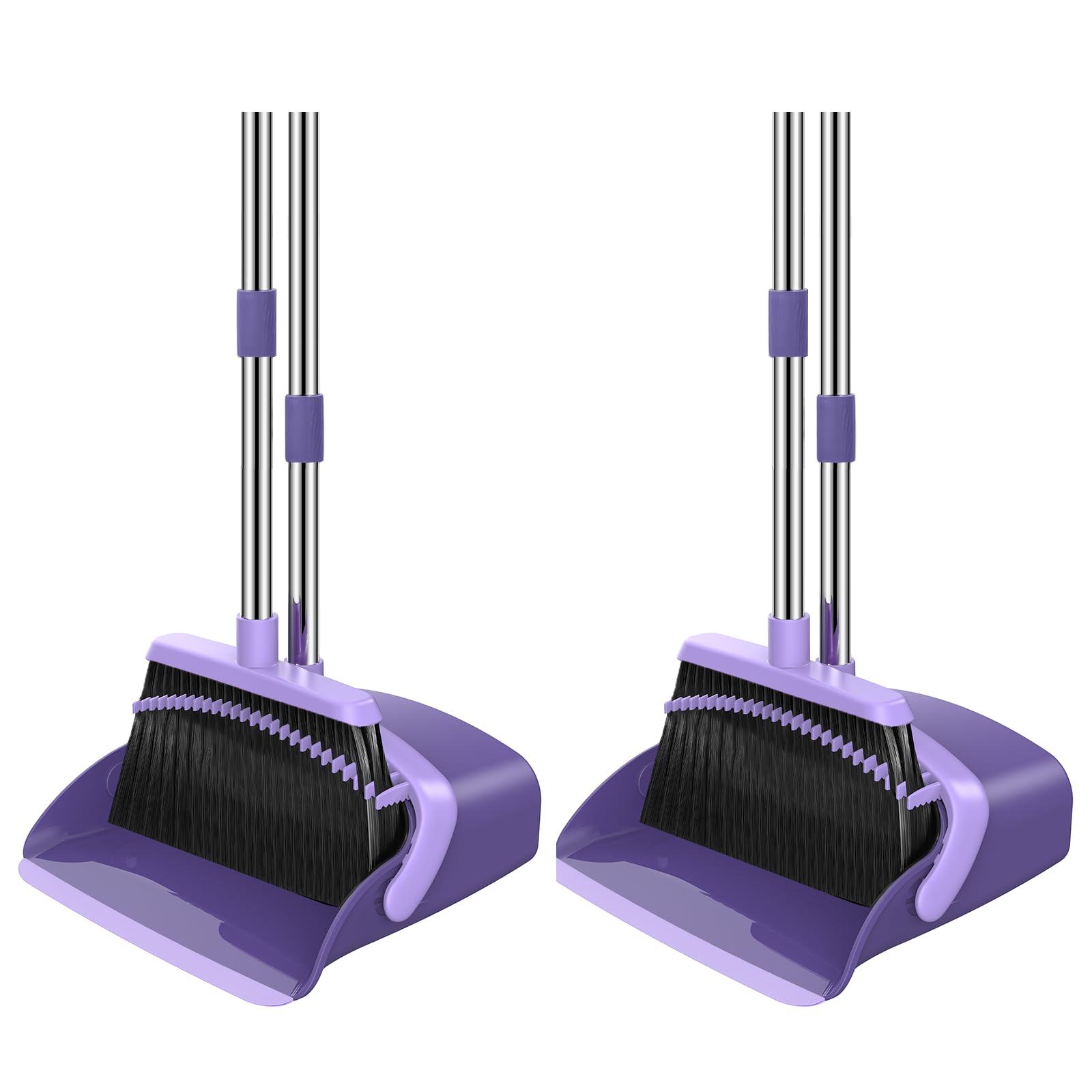 NACENA Broom and Dustpan Set with 52-in Adjustable Handle for Home Kitchen Office