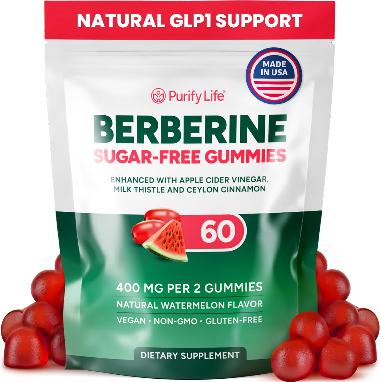 Purify Life GLP-1 Berberine Gummies - Sugar-Free

