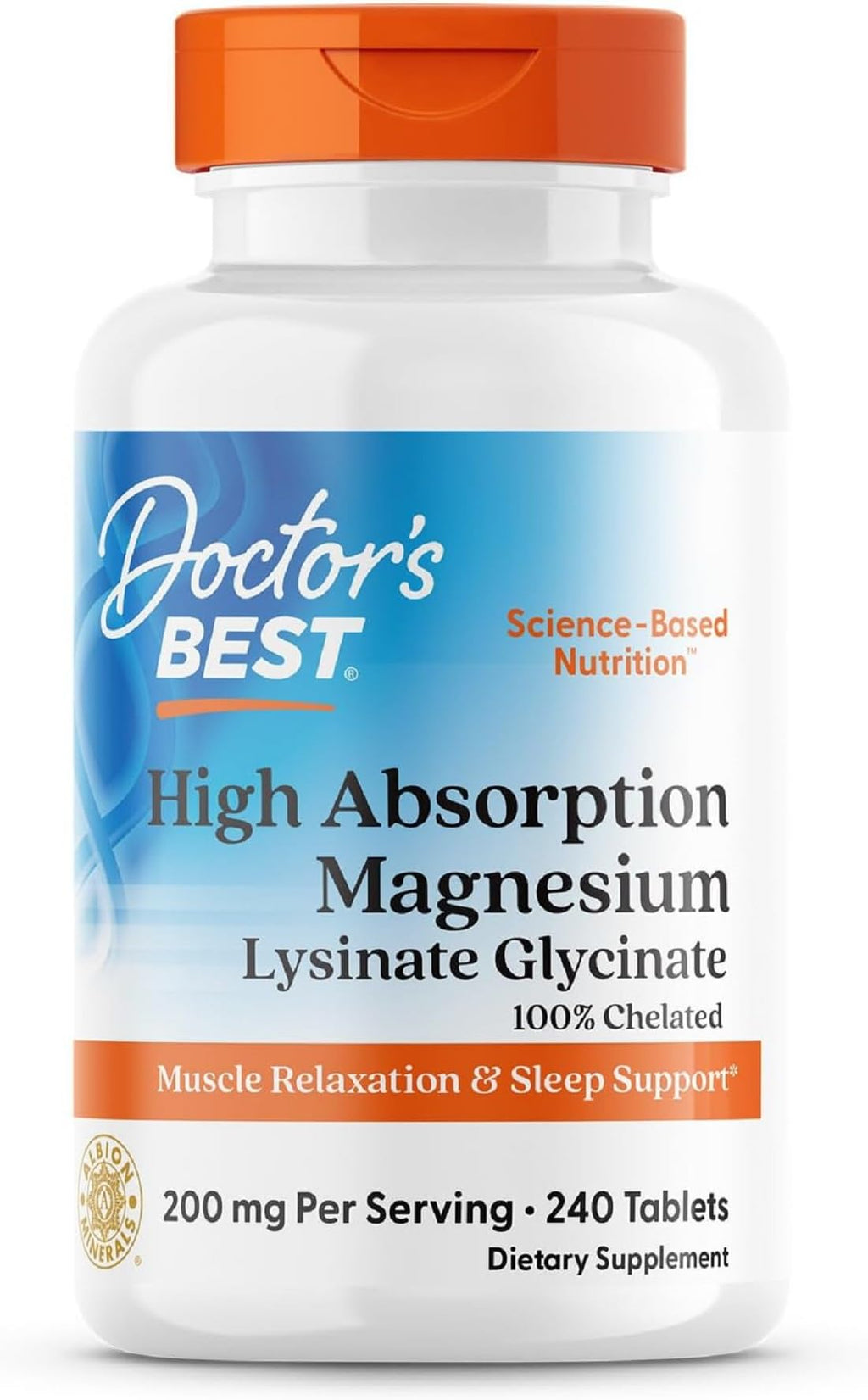 Doctor's Best Magnesium Glycinate Lysinate Tablets Sleep

