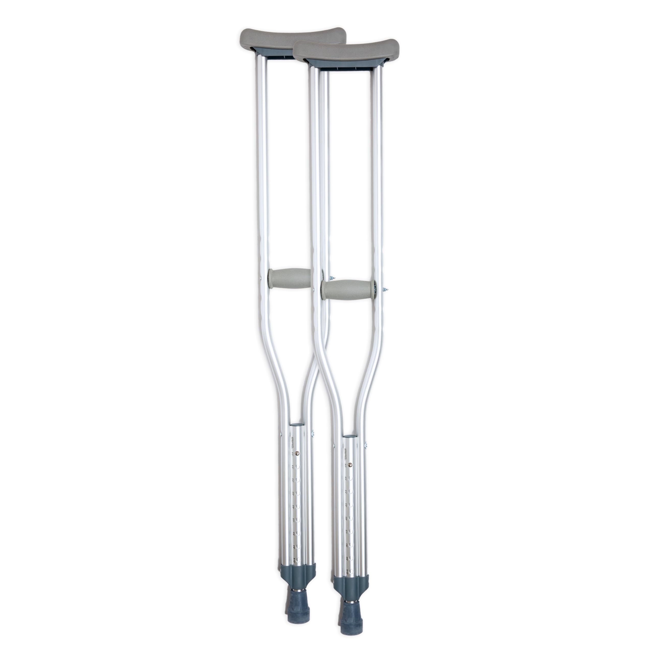 BodyMed Aluminum Crutches – Height Adjustable, Pair

