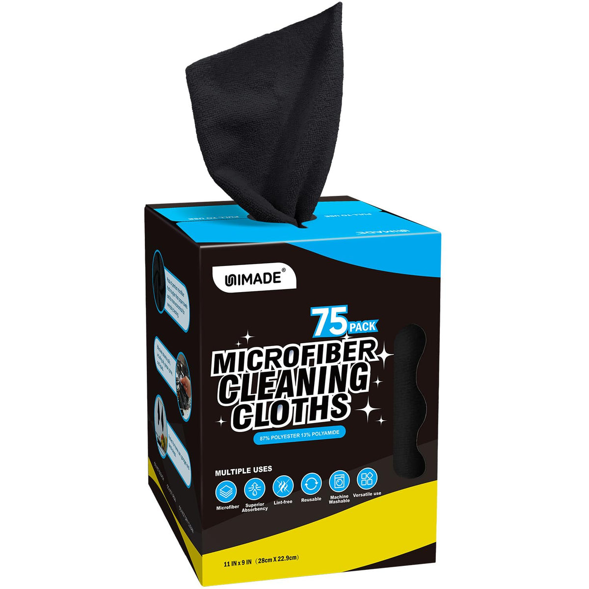 UNIMADE Microfiber Cleaning Cloths - Lint-Free & Reusable Towels