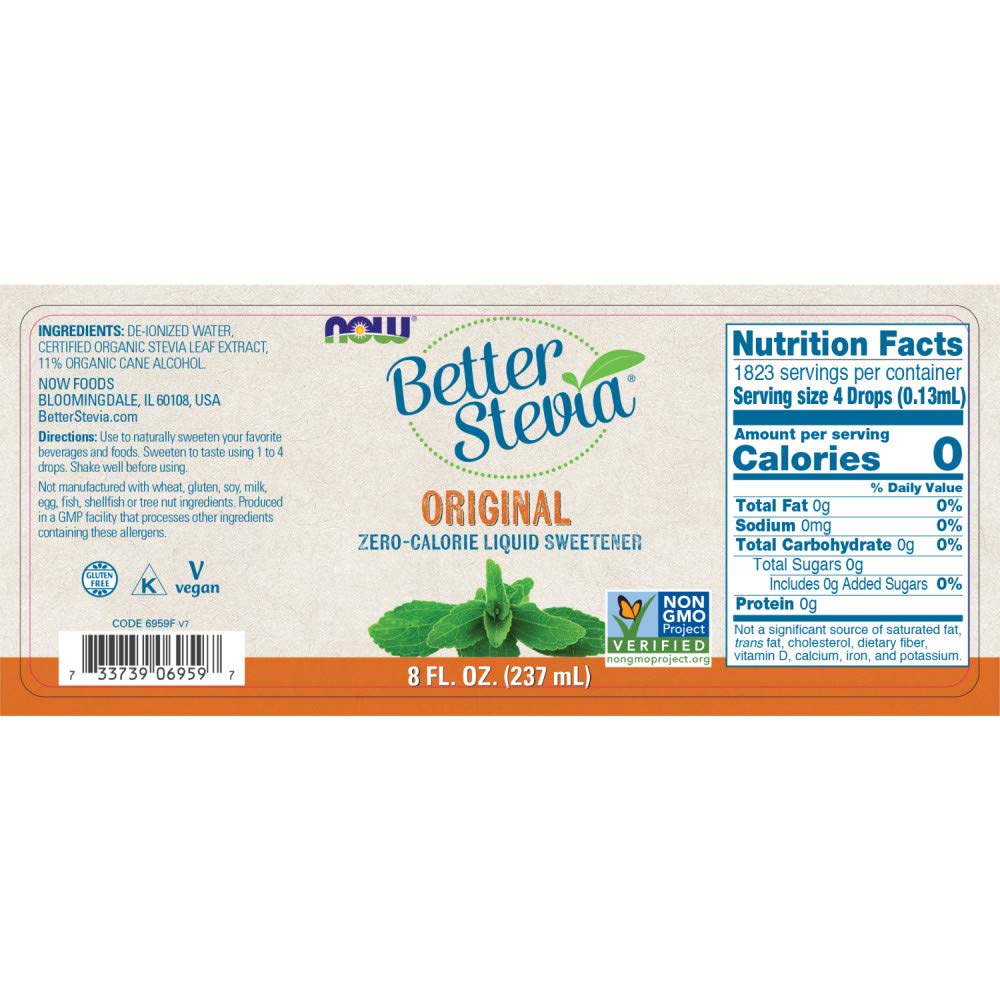NOW Foods Stevia Liquid Extract – Zero-Calorie Sweetener

