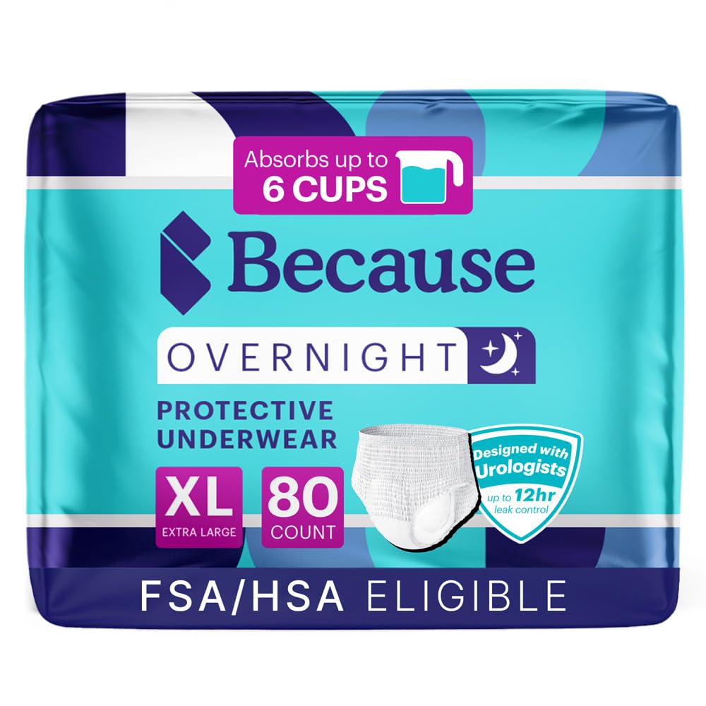 Because Overnight Absorbency Incontinence Underwear for Adults