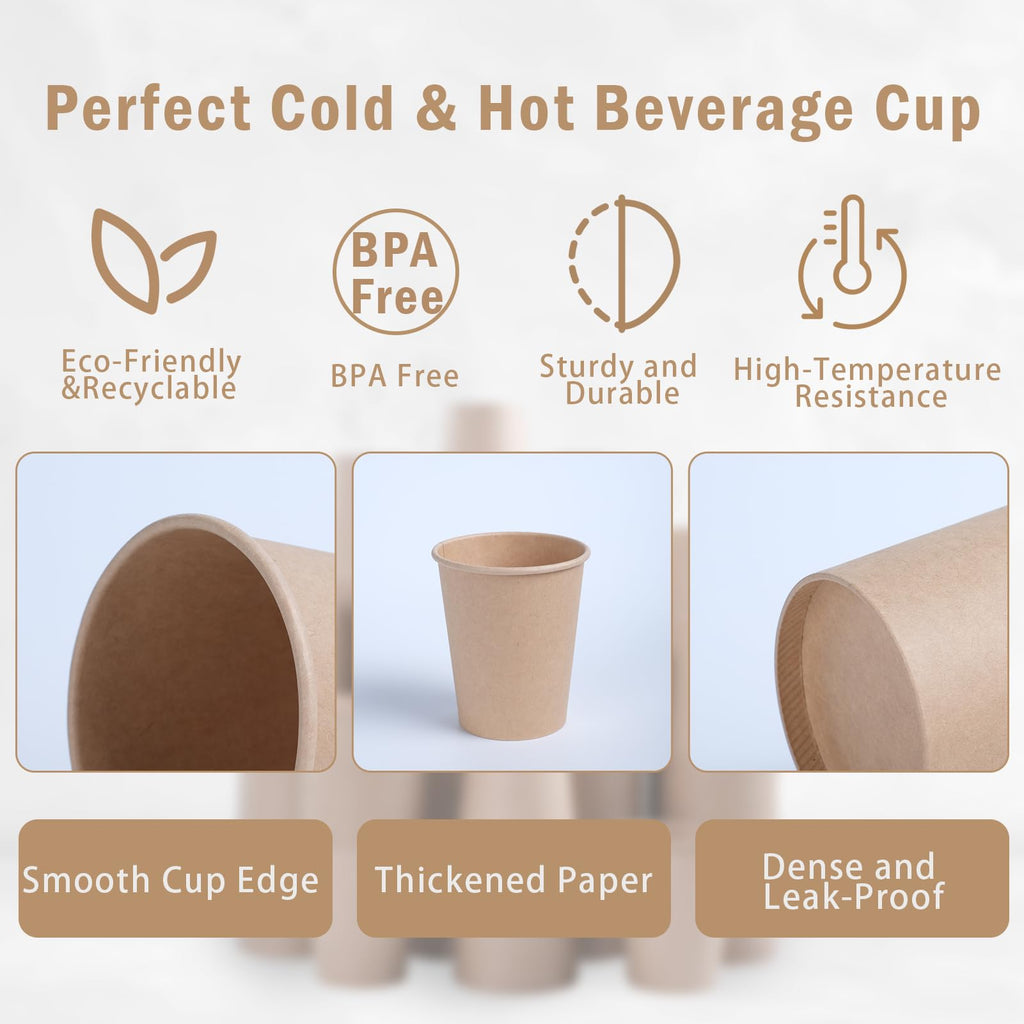 Lamosi Kraft Paper Cups - Unbleached Disposable Cups

