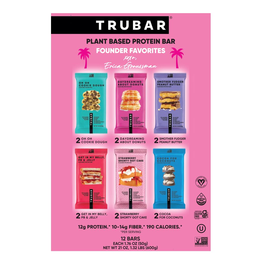 TRUBAR Vegan Protein Bars Plant-Based Gluten Free

