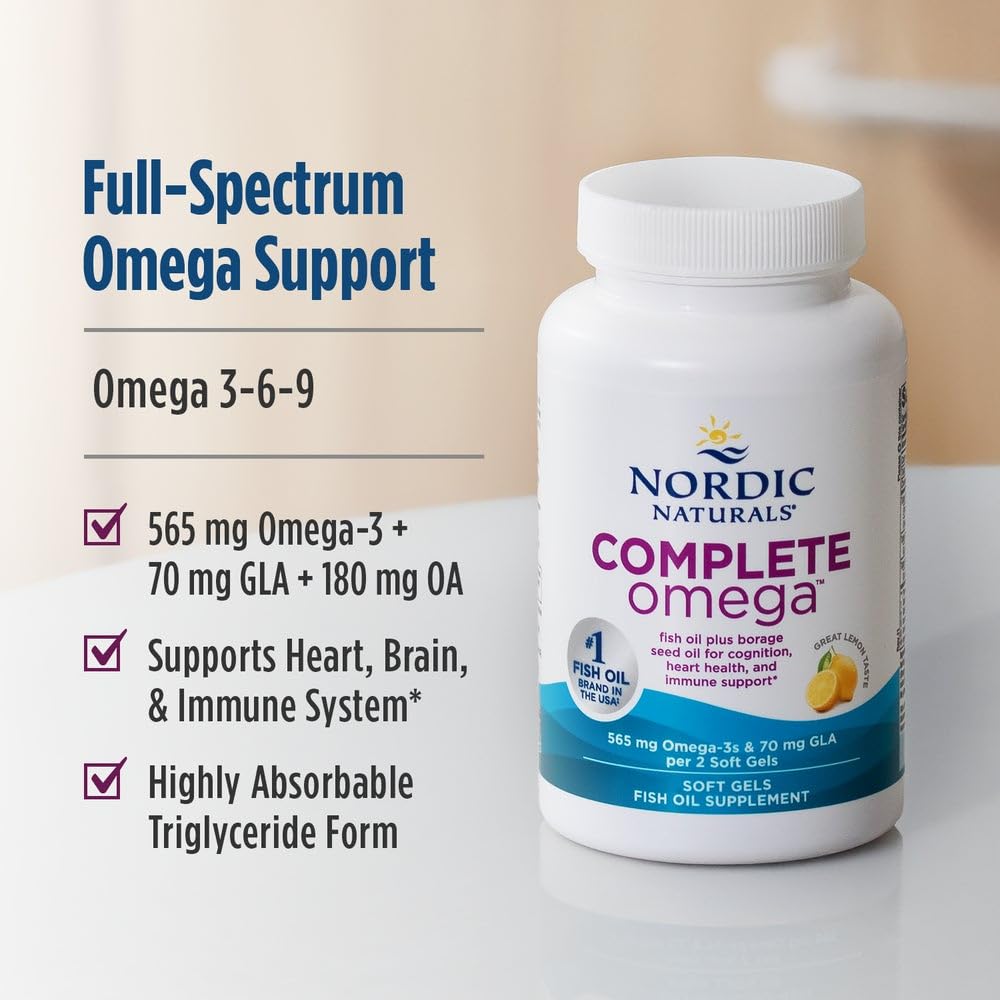 Nordic Naturals Complete Omega Lemon Flavor EPA DHA + GLA

