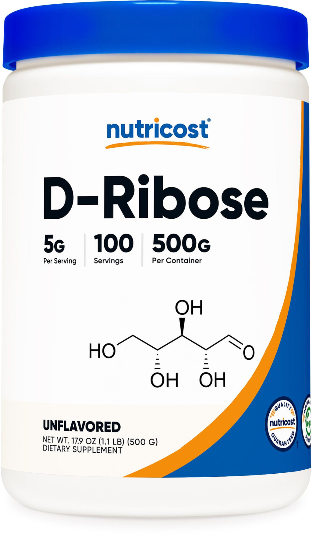 Nutricost D-Ribose Powder Non-GMO Gluten Free

