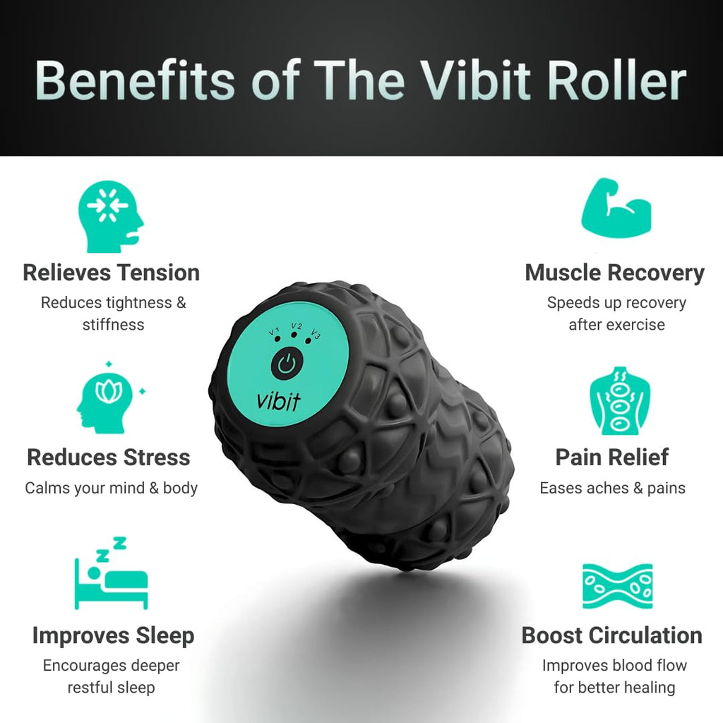 Vibit Vibrating Massage Roller for Deep Tissue Relief

