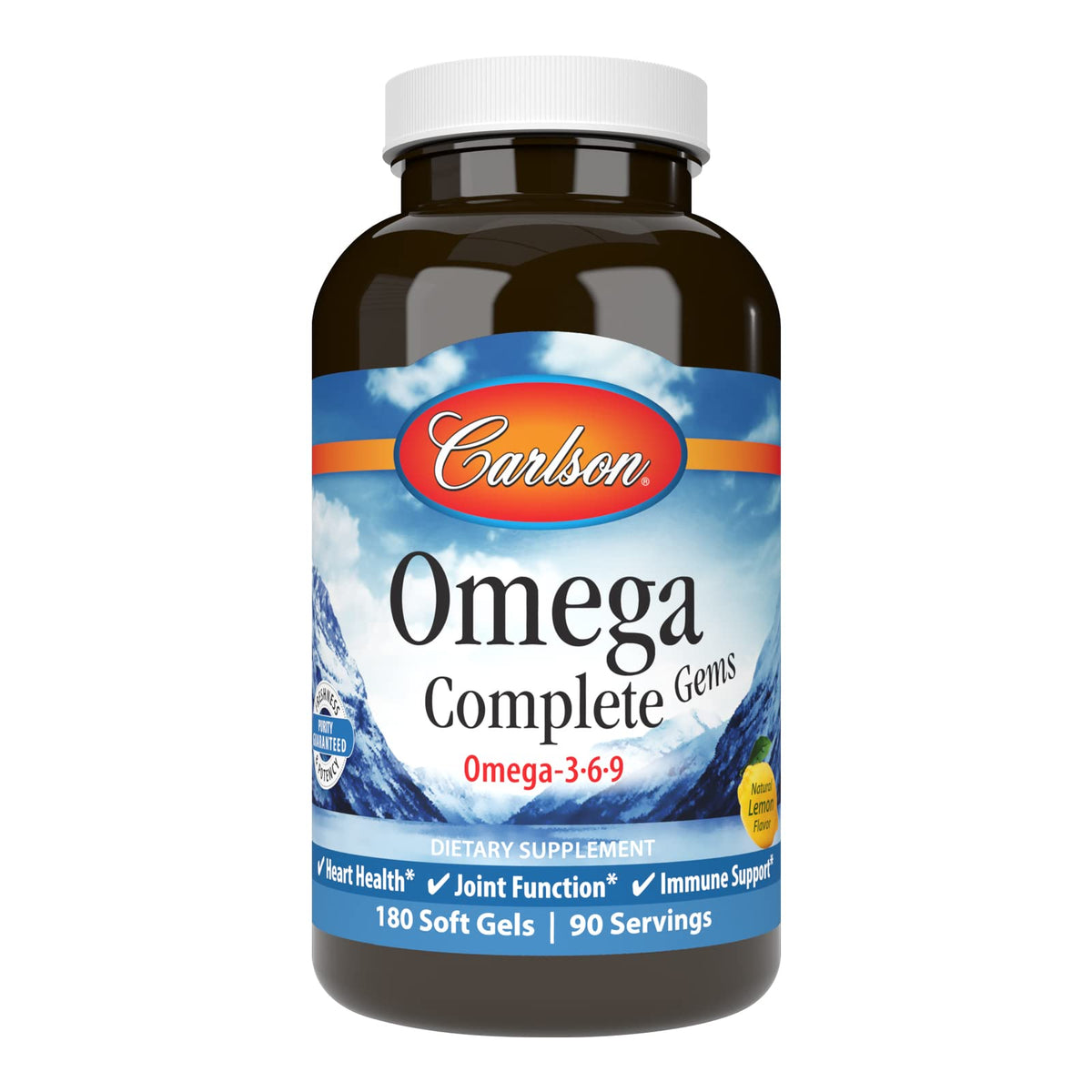 Carlson Elite Omega-3 Gems 1600 mg Norwegian Wild-Caught Fish Oil - Lemon Flavor