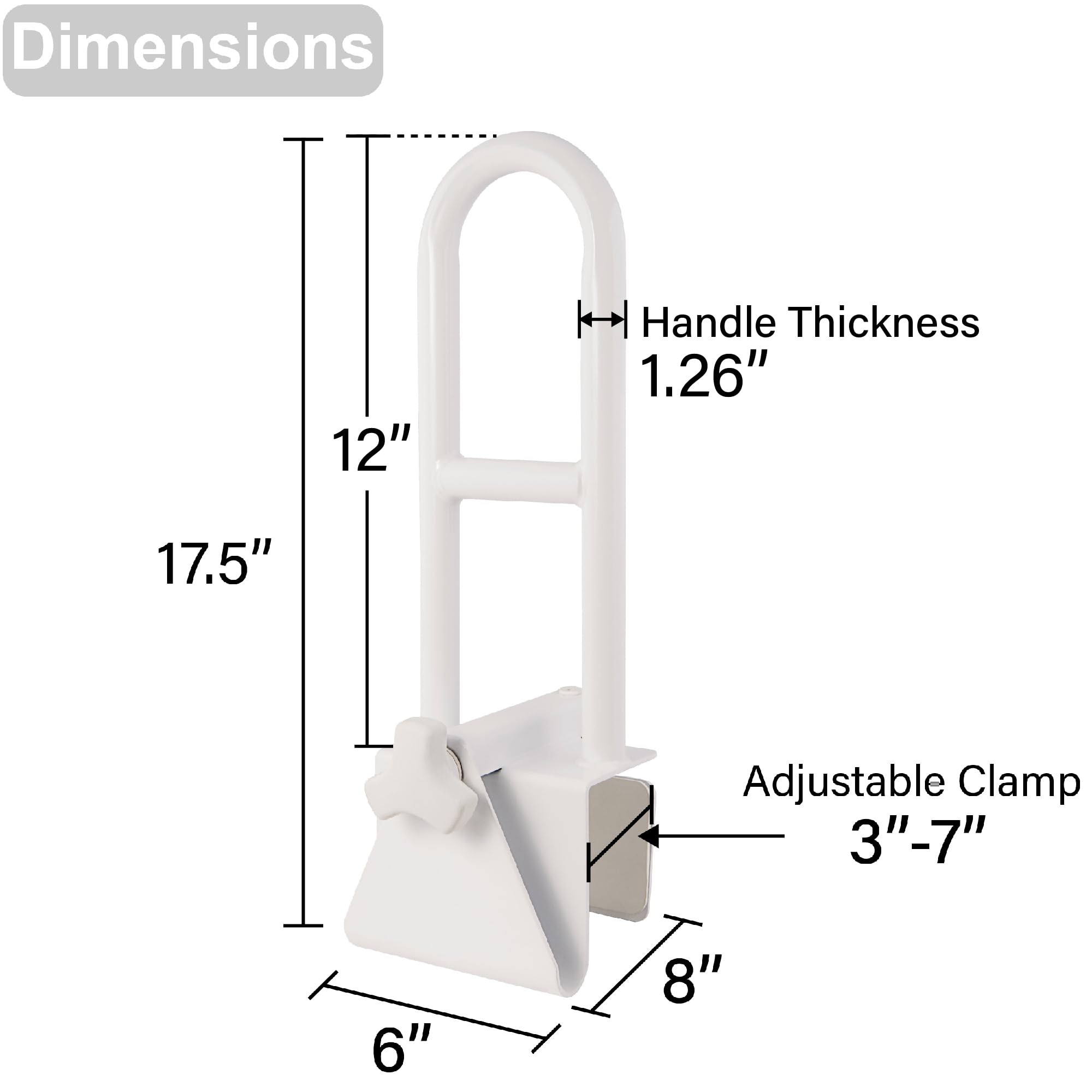 Vaunn Medical Bathtub Safety Rail – ADA Compliant

