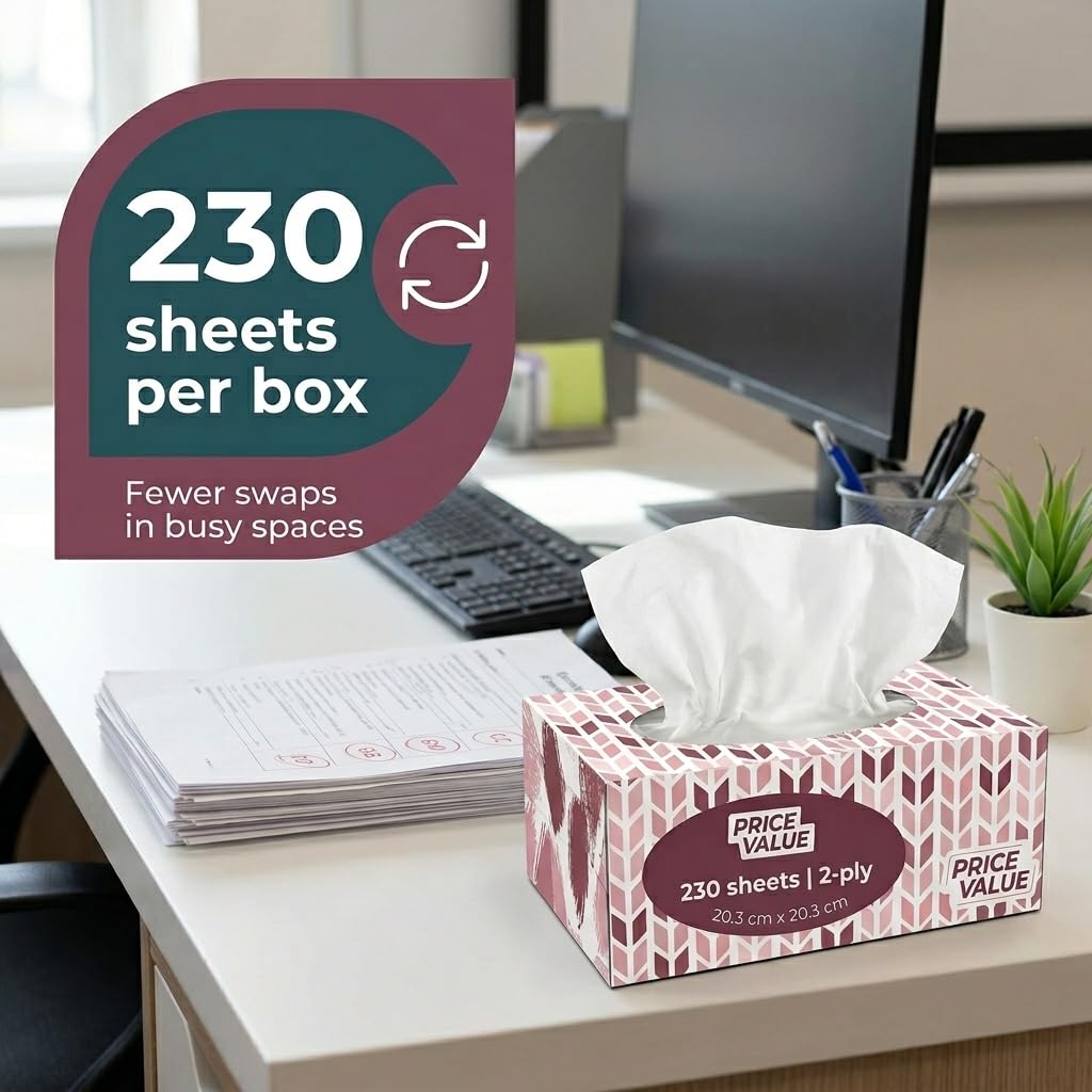 Facial Tissues Bulk 2-Ply Soft and Durable

