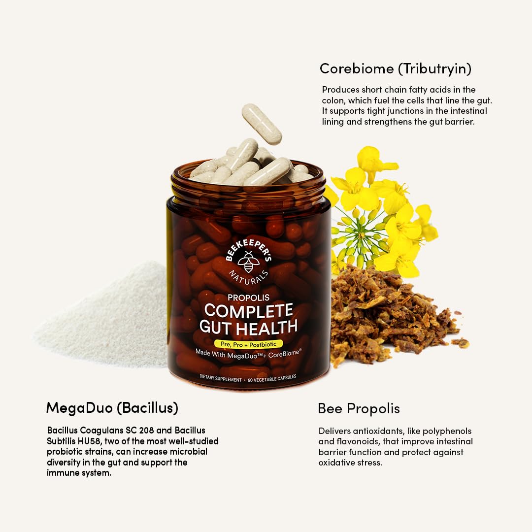 Beekeeper's Naturals Complete Gut Health 3-in-1 Probiotic

