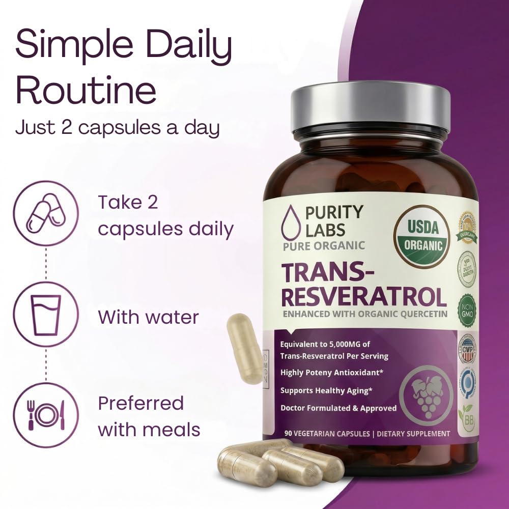 Purity Labs Trans-Resveratrol Supplement - Wellness Support

