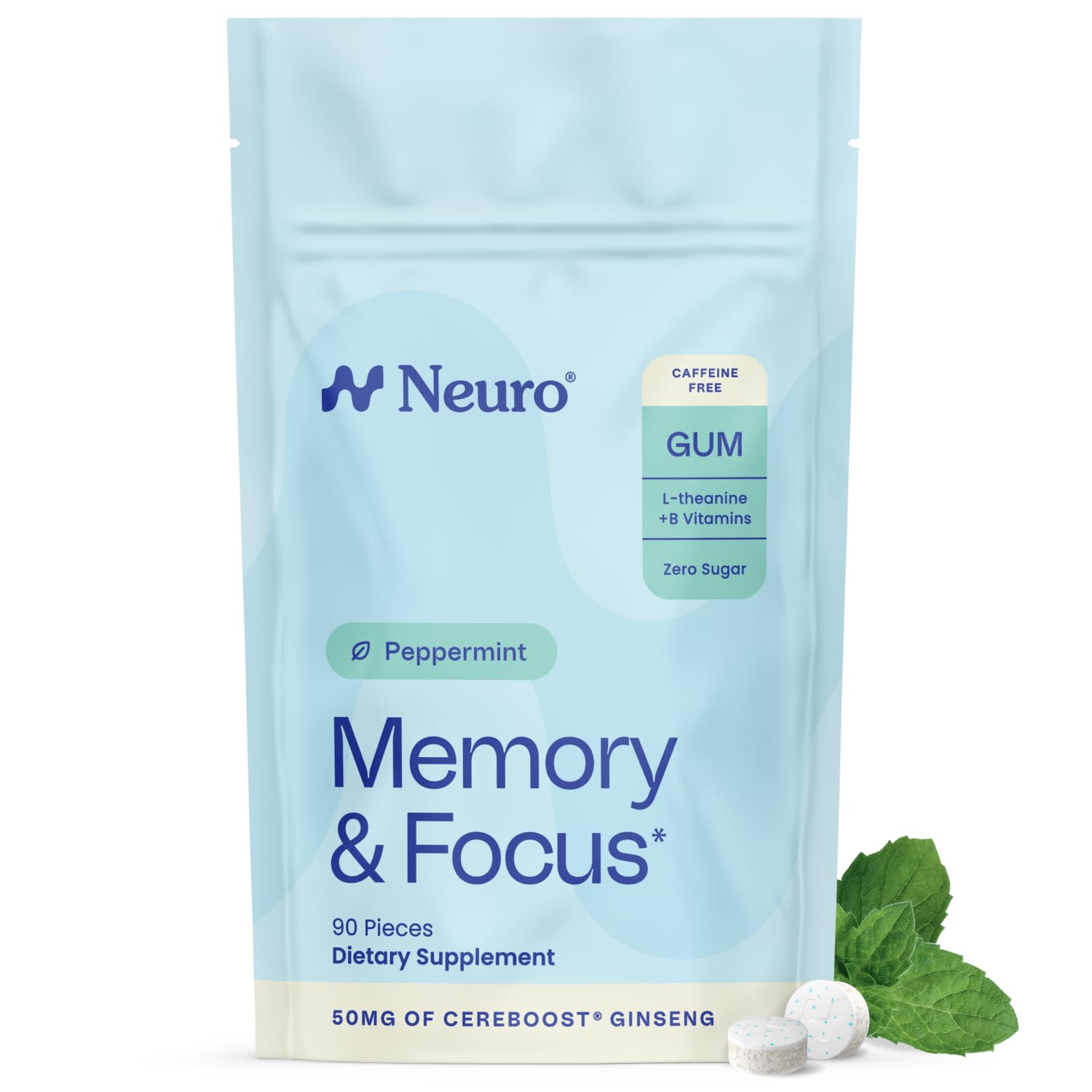 Neuro Memory & Focus Gum | Caffeine-Free Nootropic


