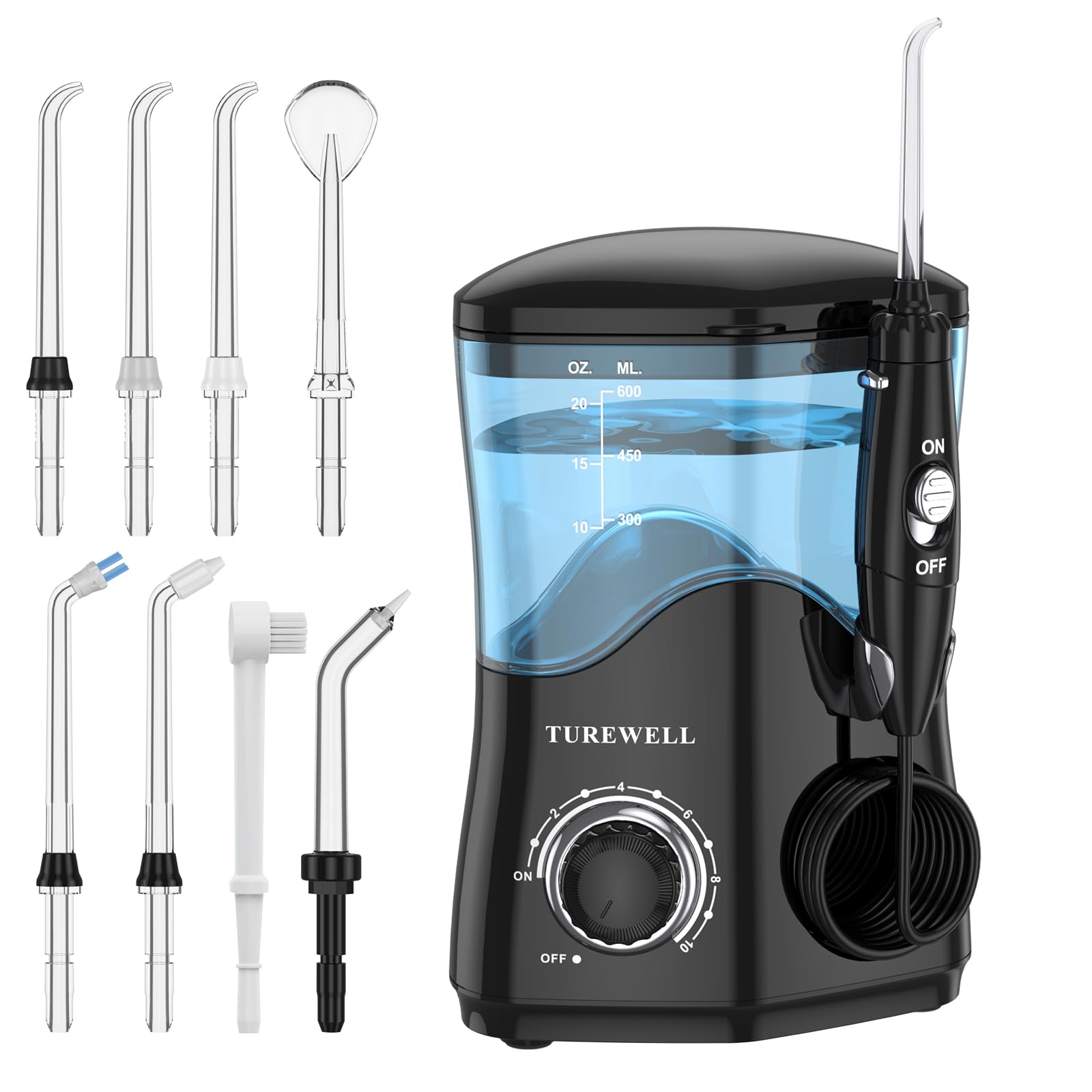 TUREWELL Water Dental Flosser | 8 Jet Tips

