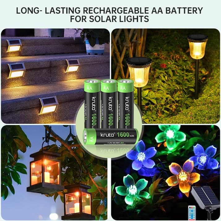Kruta Rechargeable Batteries for Outdoor Lights

