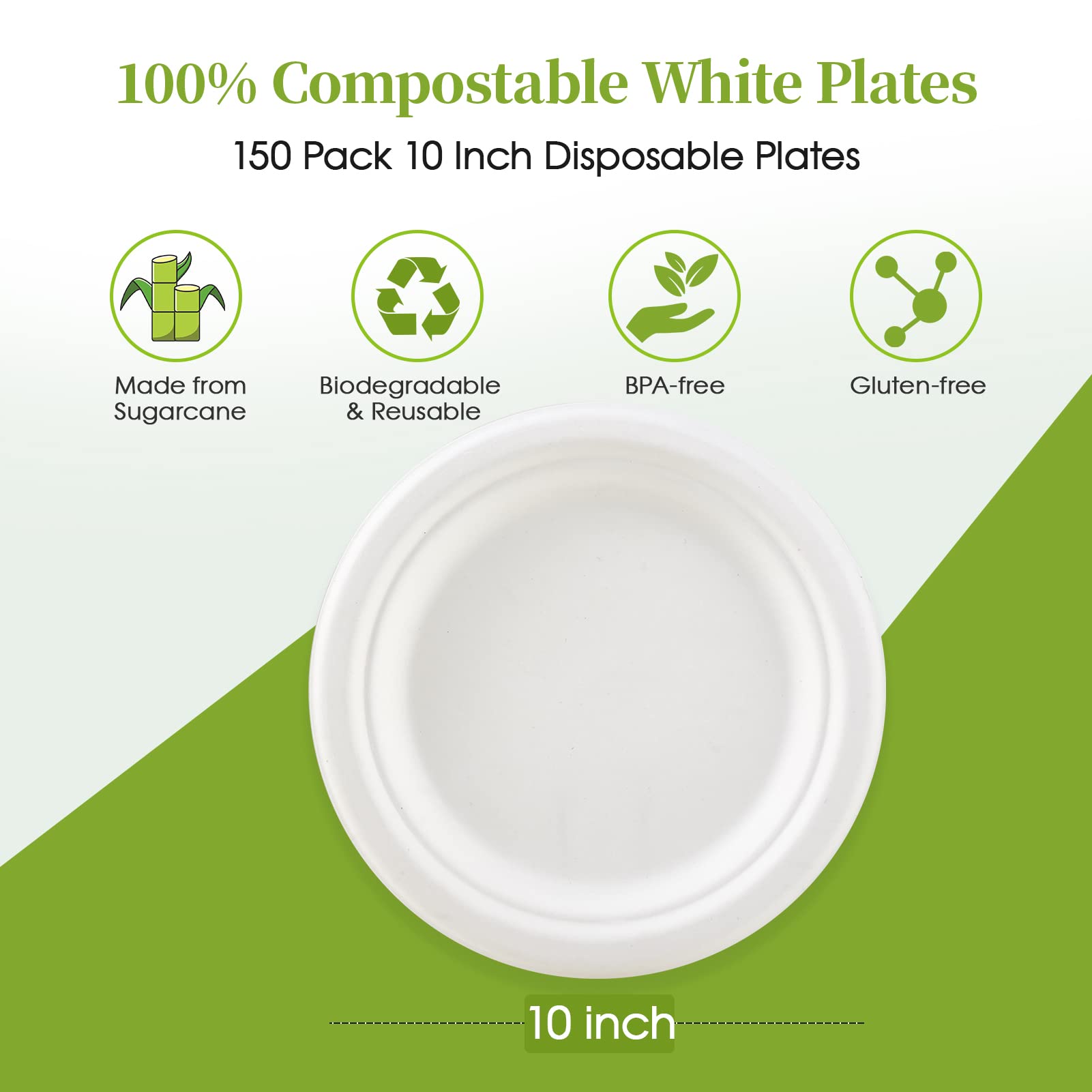 ECOLipak Compostable Heavy-Duty Paper Plates

