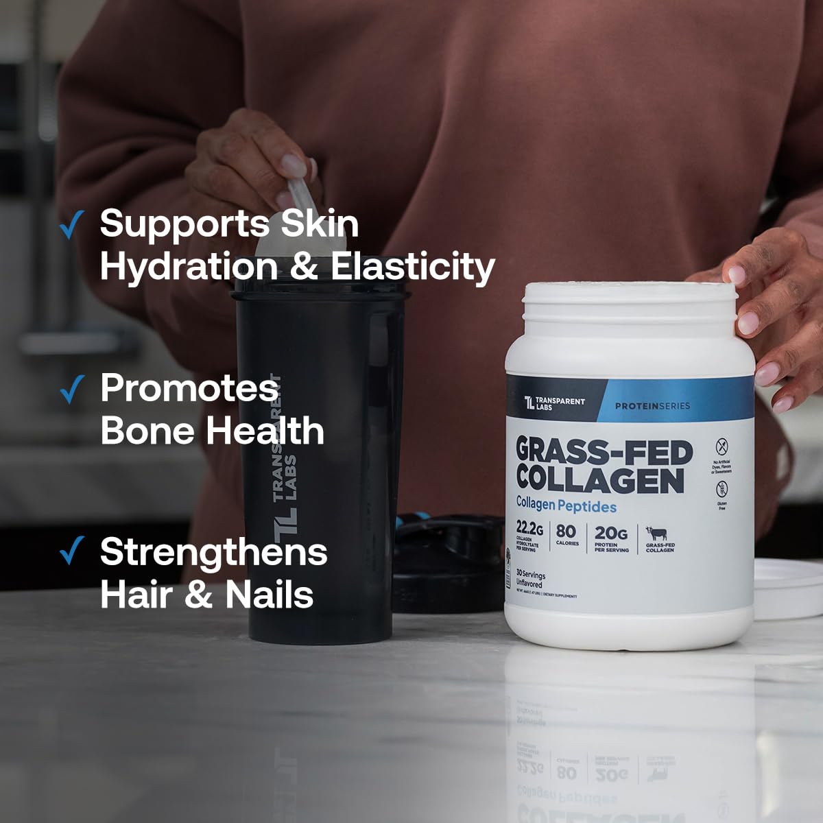 Transparent Labs Grass-Fed Collagen Peptides Powder

