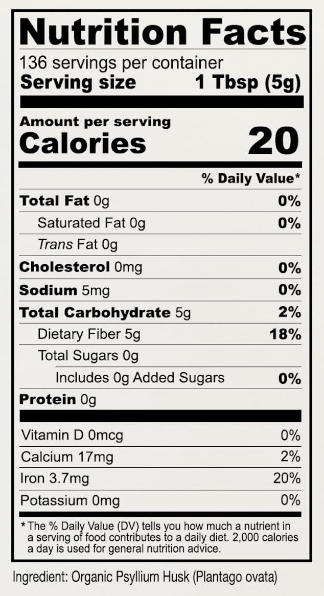 Anthony's Organic Psyllium Husks Dietary Fiber - Gluten Free

