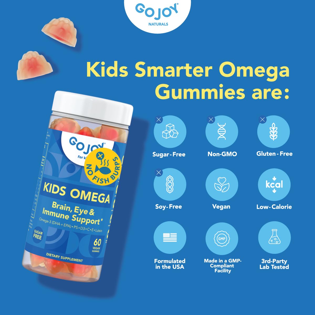 GOJOY Kids Omega-3 DHA Gummies - Plant-Based Algae DHA

