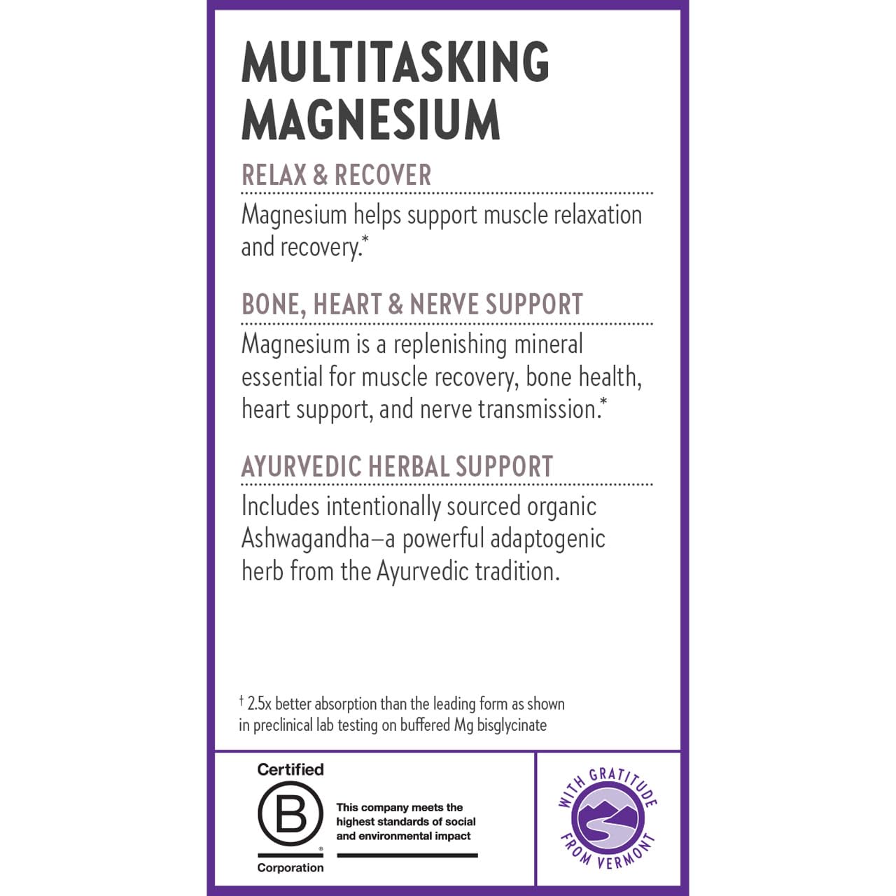 Magnesium + Ashwagandha Supplement by New Chapter

