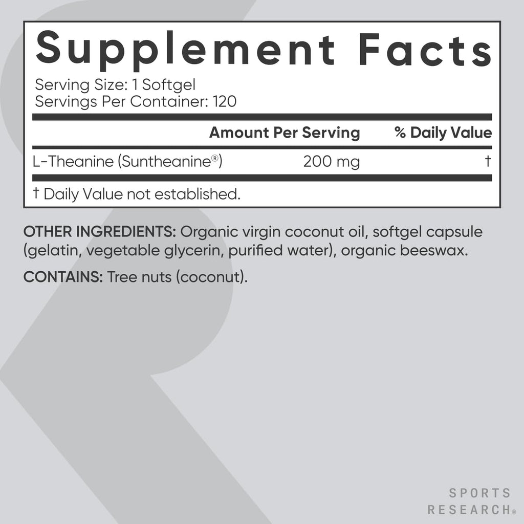 Sports Research L-Theanine Supplement with Suntheanine

