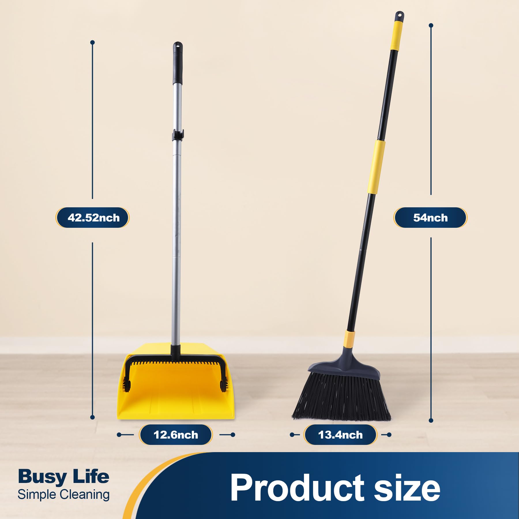 Yocada Broom and Dustpan Set | Indoor Outdoor Cleaning

