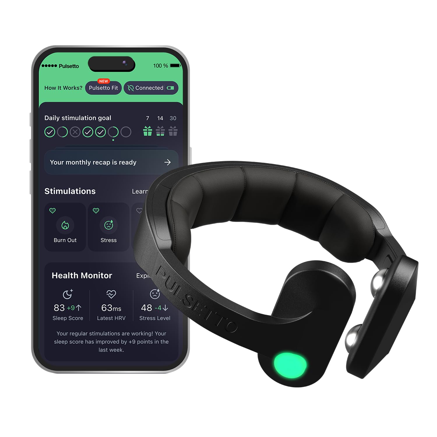 Pulsetto Wellness Wearable for Relaxation and Sleep

