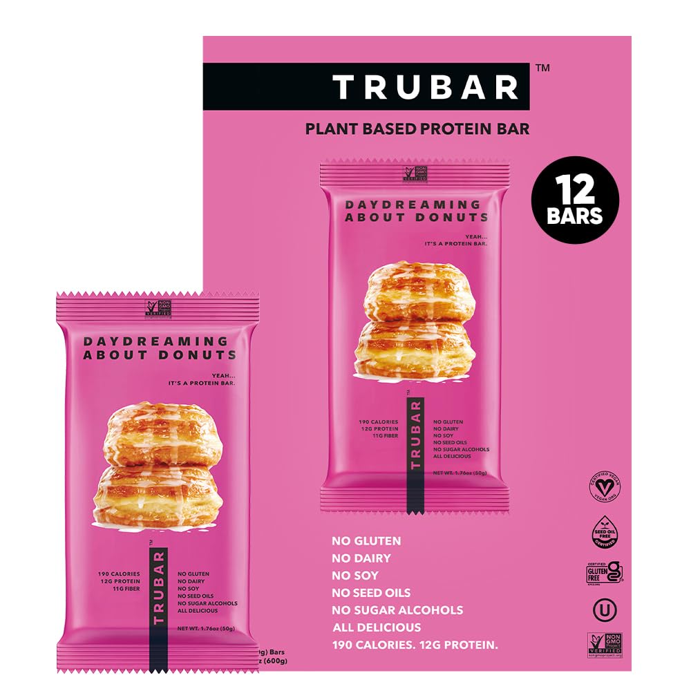 TRUBAR Vegan Protein Bar - Plant Based, Gluten Free