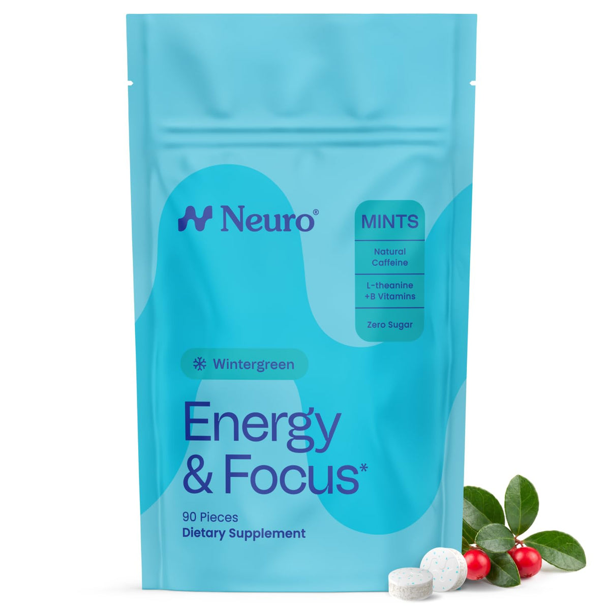 Neuro Energy & Focus Mints – Sugar Free Breath Mints with Caffeine & L-Theanine