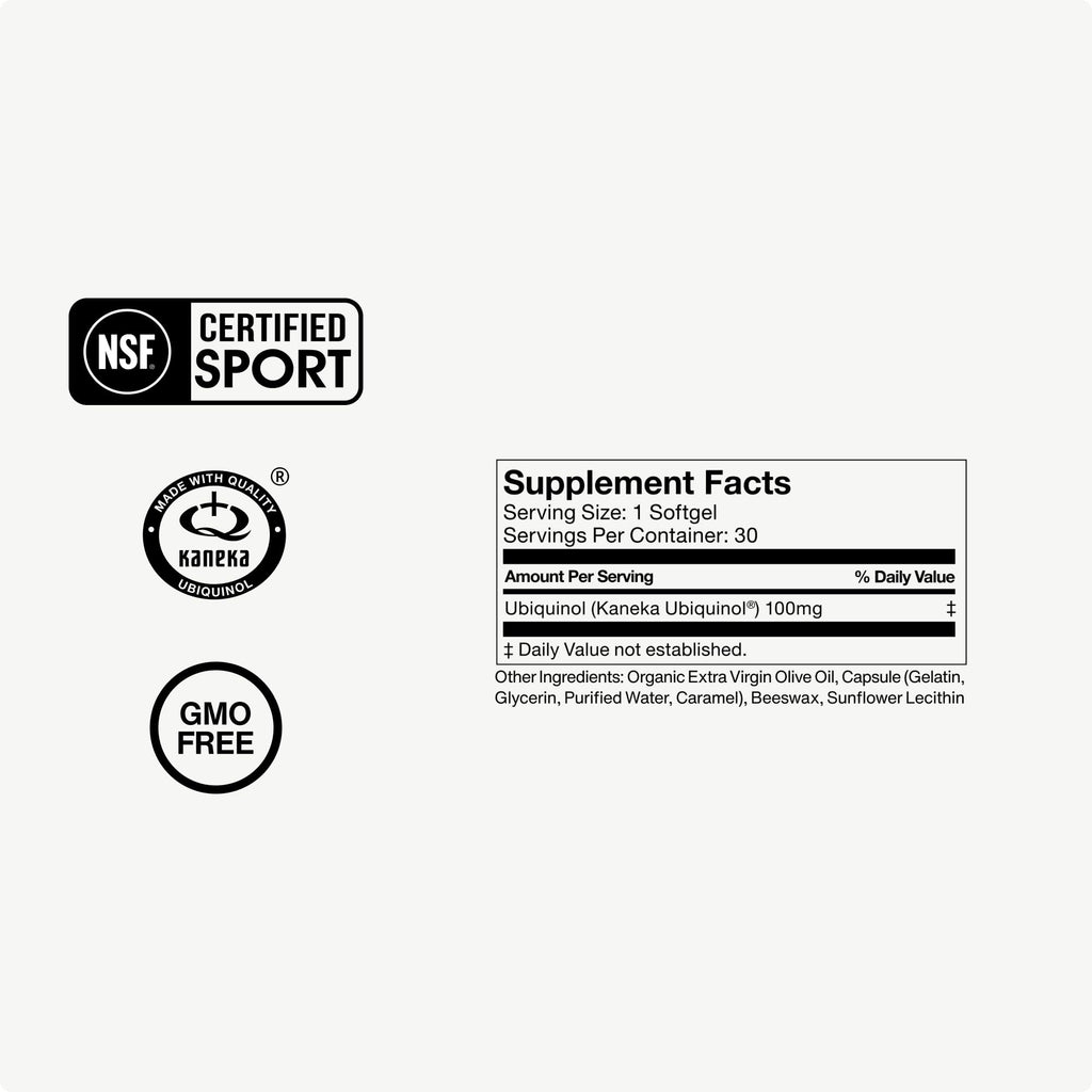 Momentous Ubiquinol CoQ10 Softgels - NSF Certified for Sport

