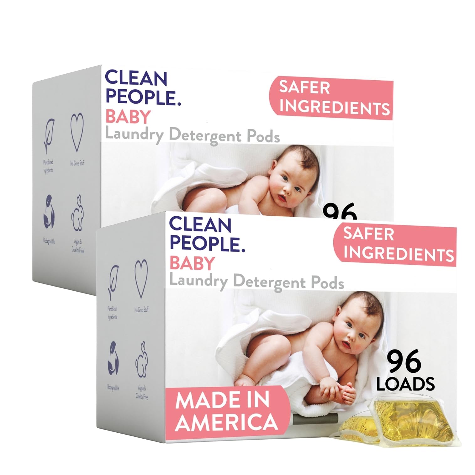 The Clean People Laundry Detergent Pods - Hypoallergenic Plant-Based Formula