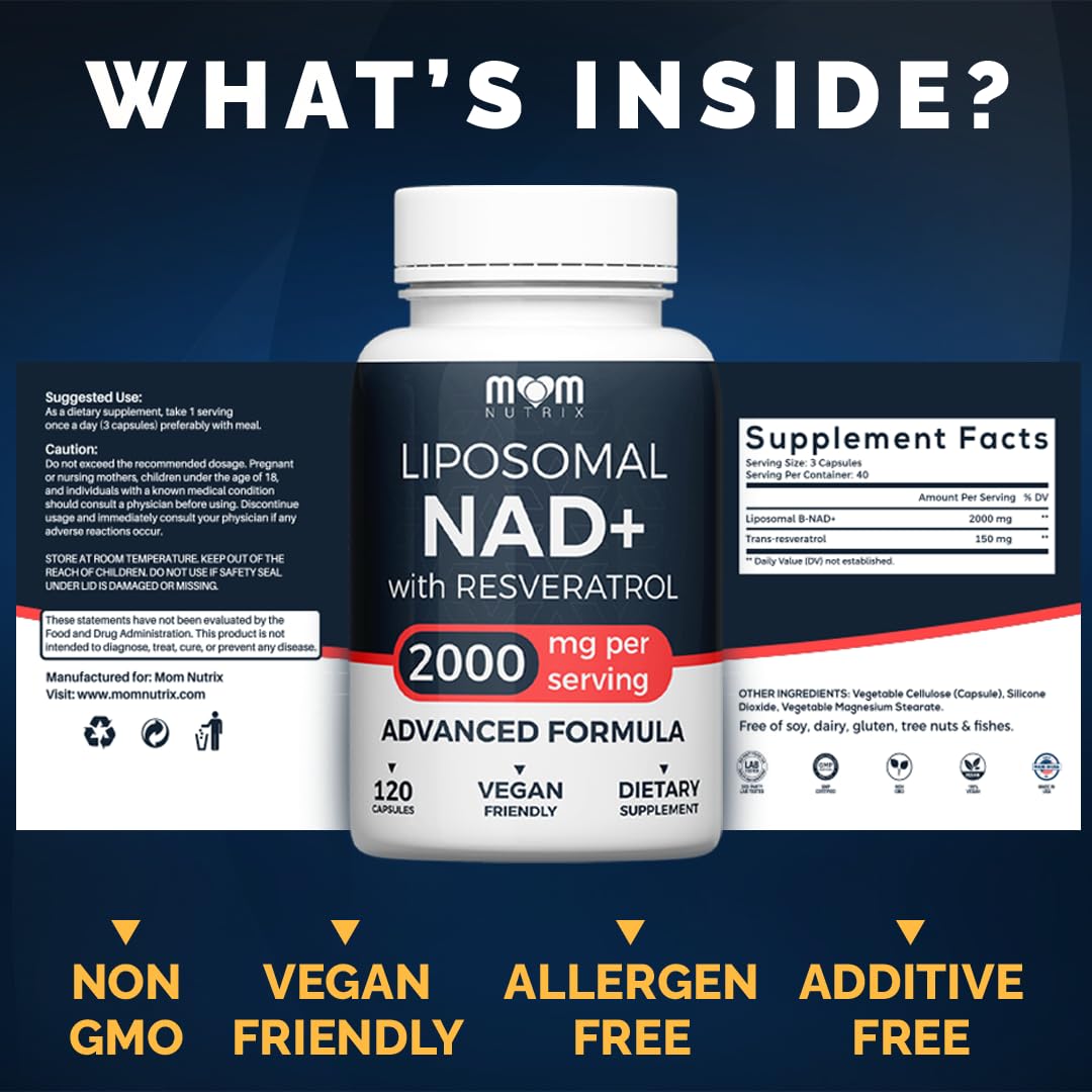 MOM NUTRIX Liposomal NAD Supplement with Resveratrol

