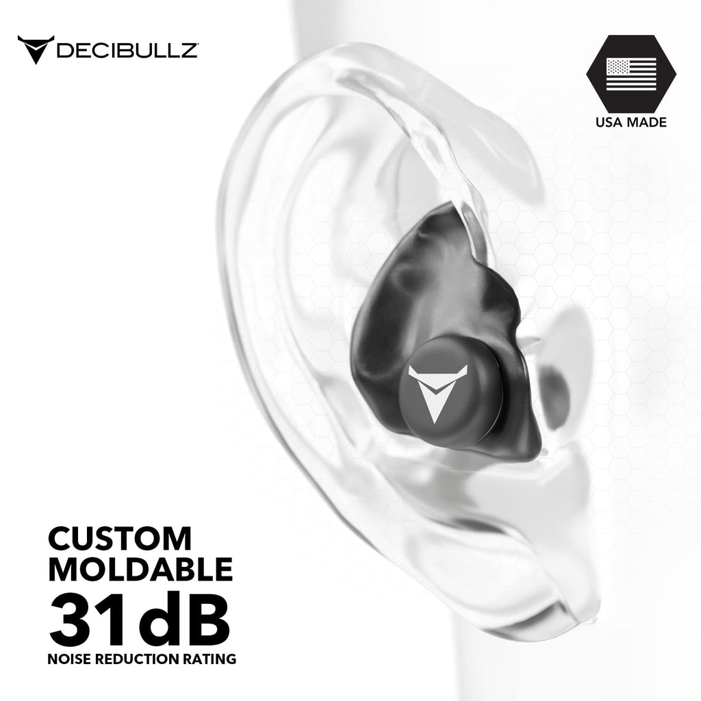 Decibullz Custom Molded Earplugs 31dB NRR Hearing Protection

