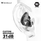 Decibullz Custom Molded Earplugs 31dB NRR Hearing Protection

