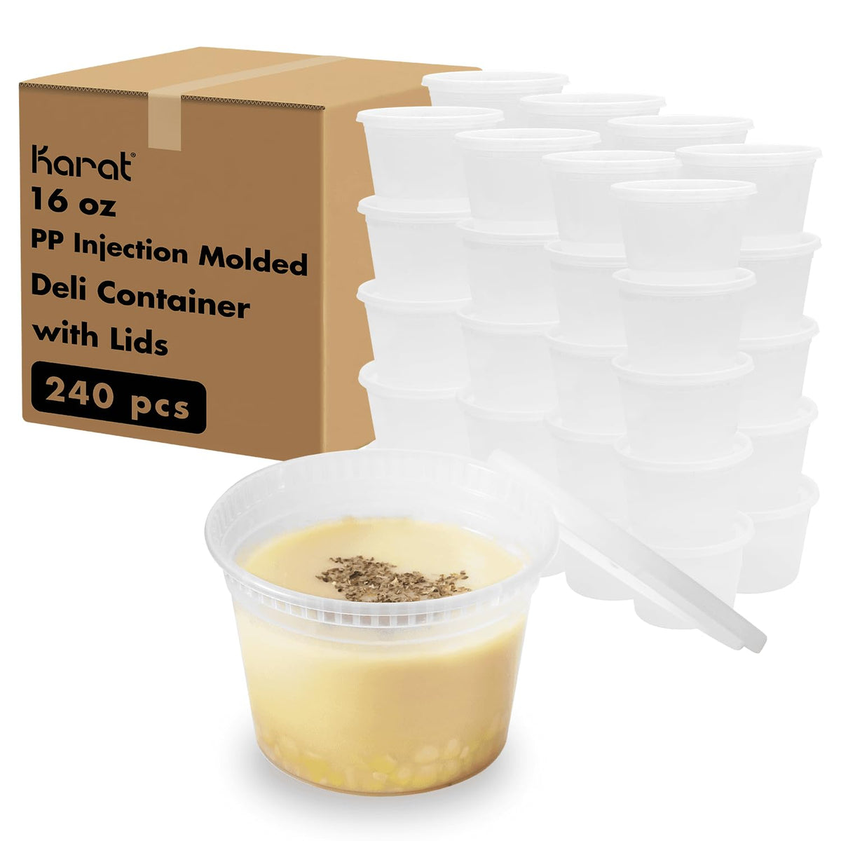 Karat Deli Containers with Lids - PP Injection Molded