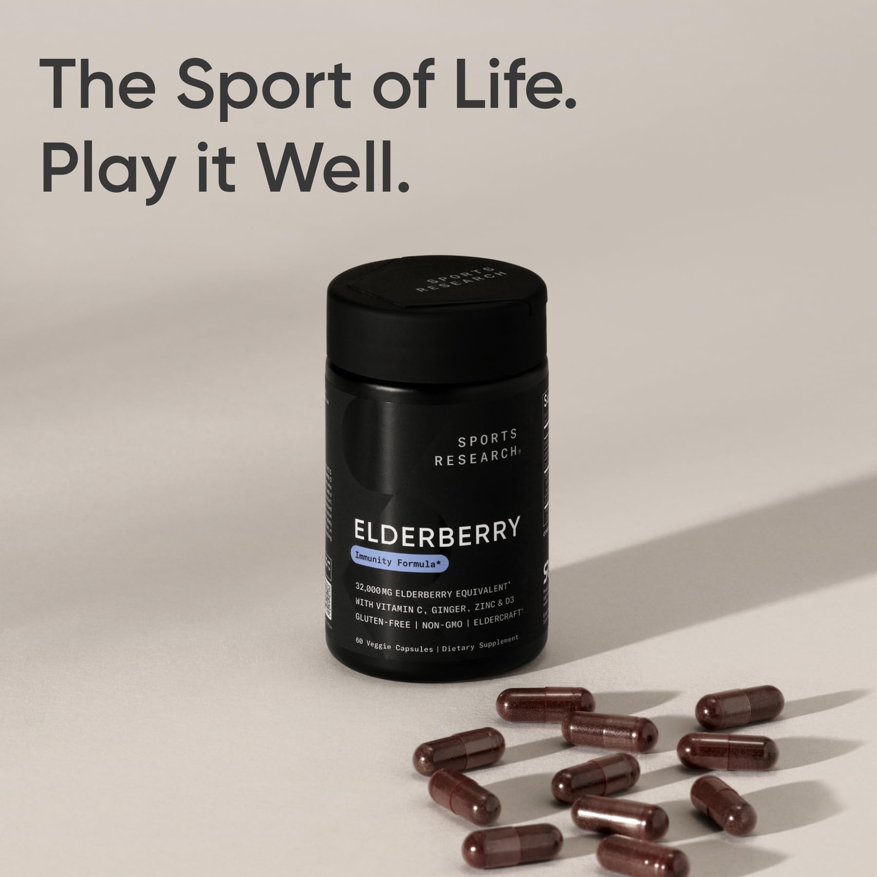 Sports Research Elderberry Immune Support Zinc D3 | Vegan

