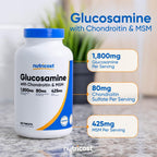 Nutricost Glucosamine HCl 1800mg with Chondroitin & MSM

