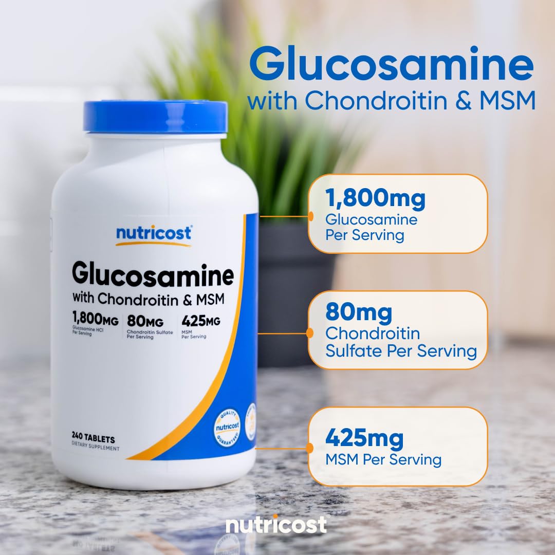Nutricost Glucosamine HCl 1800mg with Chondroitin & MSM

