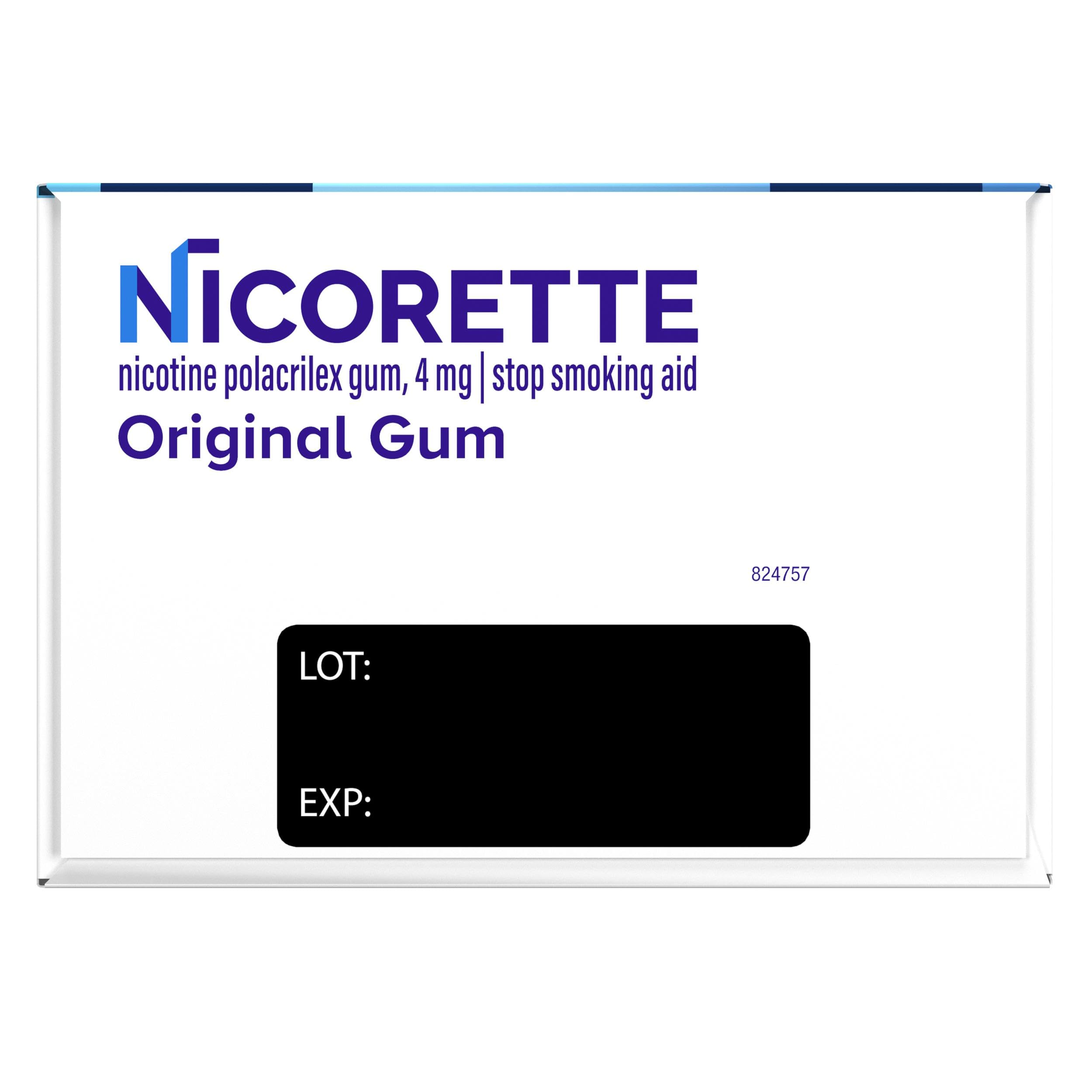 Nicorette Nicotine Gum 4 mg Stop Smoking Aid

