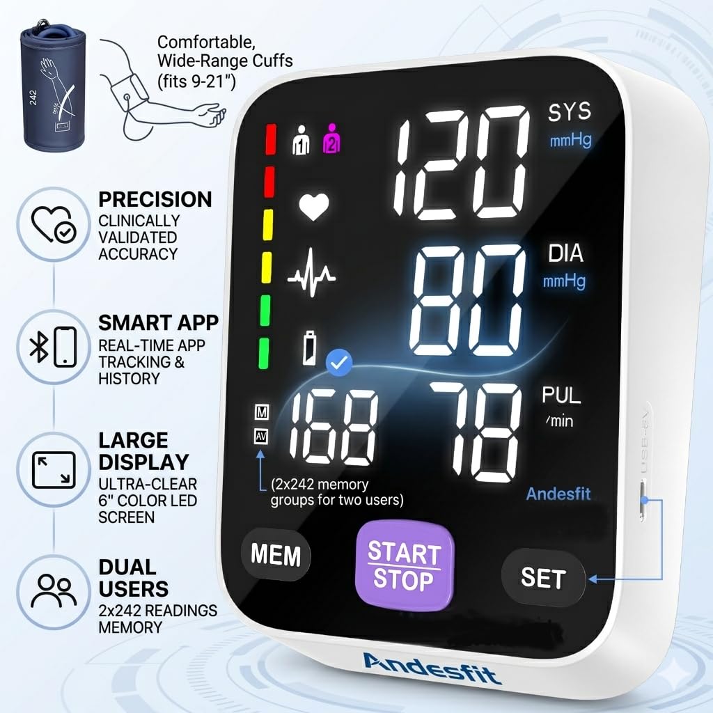 Andesfit Blood Pressure Monitor – FDA-Cleared Home Use

