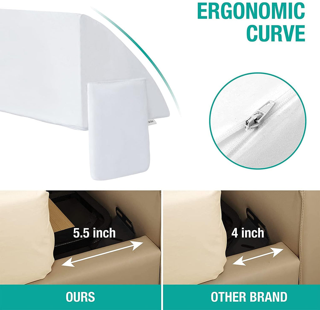 Vekkia Bed Wedge Pillow for Headboard Gap Filler Pockets

